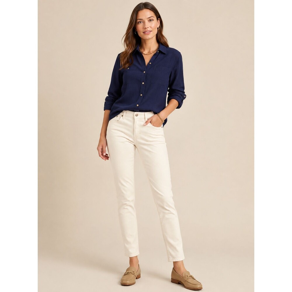 NWT J. McLaughlin Watson Velvet Pants Women’s 14 Egret White Slim Fit $178